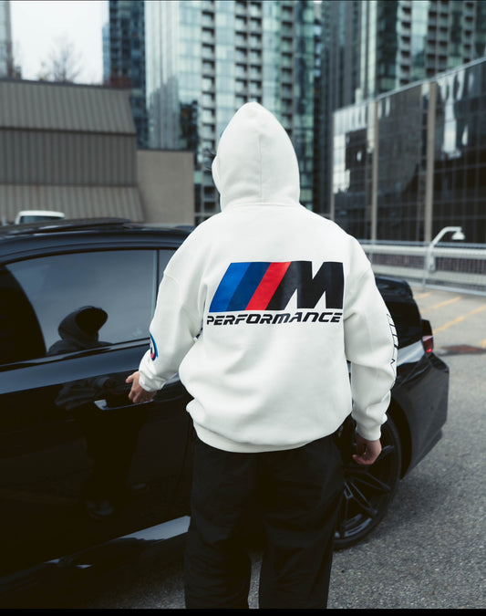 Oversized White M Performance Hoodie